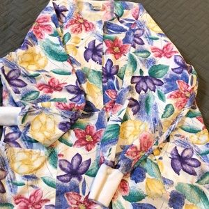 Large floral scrub jacket